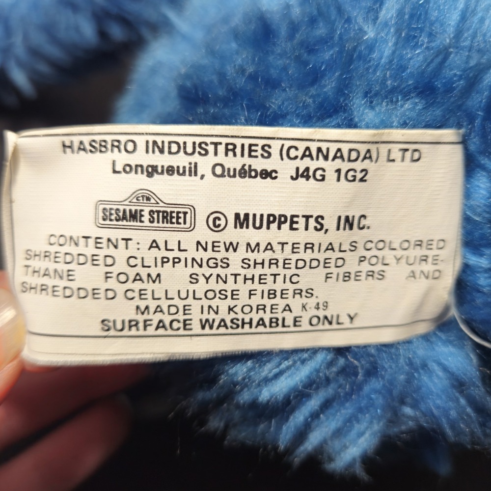 Sesame Street Muppets Grover Vintage‎ Stuffed Animal Toy Monster Hasbro Plush - Picture 12 of 13
